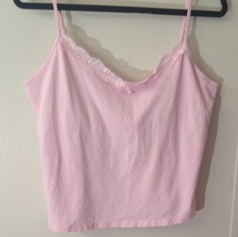 Pink Cami with lace detail